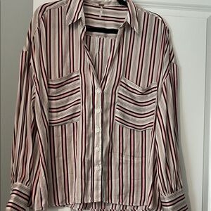 Free People Multicolor Striped Button-Up